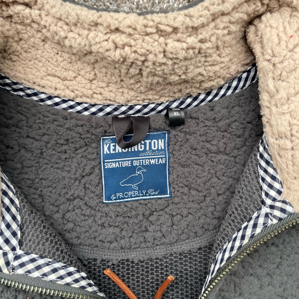 Kingston Gray and Cream Fleece Hoodie (XL)